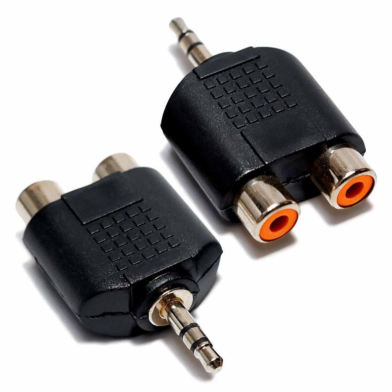 Adaptador Splitter Audio 2 Rca Hembra 1 Plug Jack 3.5 Macho-2