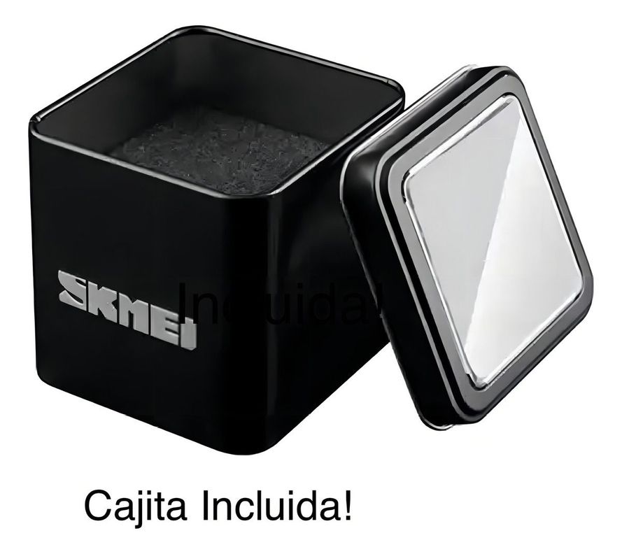 Reloj Pulsera Skmei 1251 Cuerpo Correa Negro Fondo Negro-3