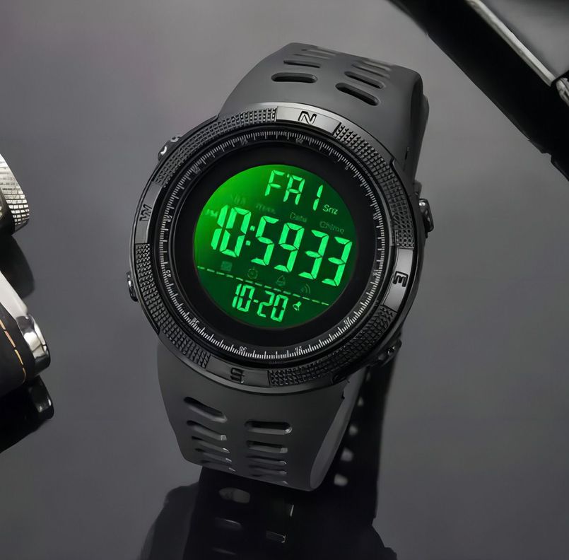 Reloj Pulsera Skmei 1251 Cuerpo Correa Negro Fondo Negro-4