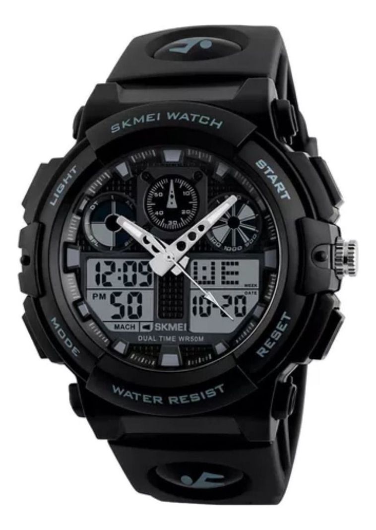 Reloj Skmei 1270 Sumergible Digital Alarma Cronometro Negro-0
