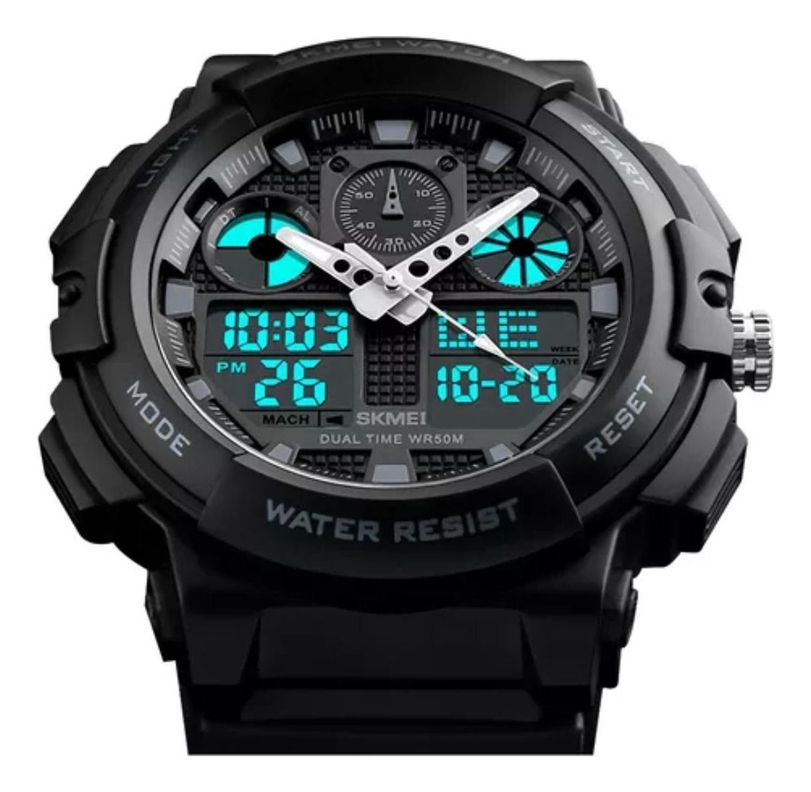 Reloj Skmei 1270 Sumergible Digital Alarma Cronometro Negro-2