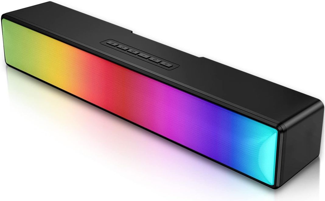 barra de sonido de computadora con luces RGB altavoces de PC-0
