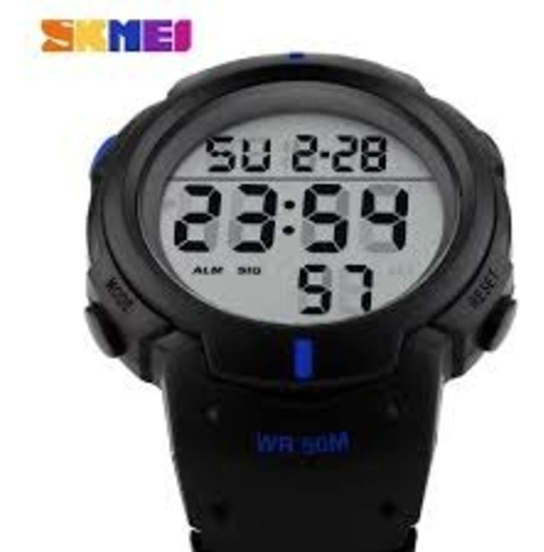 Reloj Skmei Plastico Silicona Masculino Digital Negro Nuevo-1