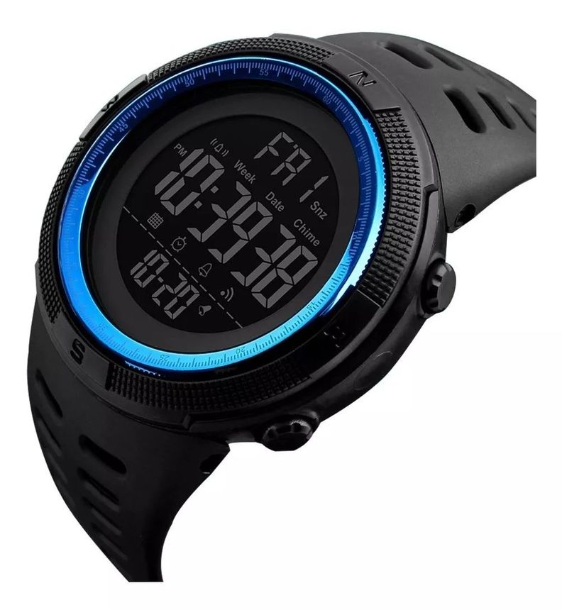 Reloj De Pulsera Skmei 1251 Negro Silicona Hebilla Doble-1