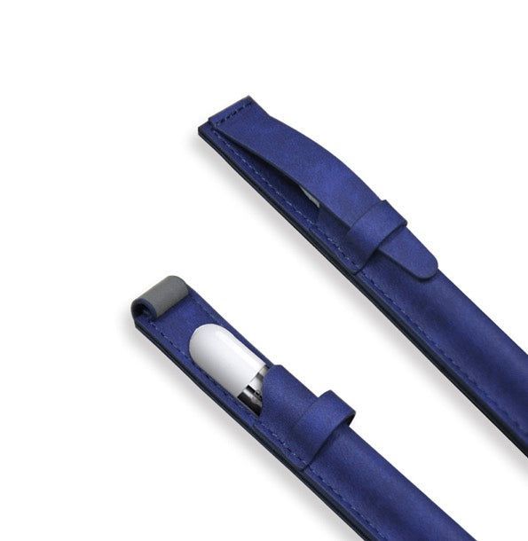 Funda de Cuero Apple Pencil y Lapices Tactiles Azul-0