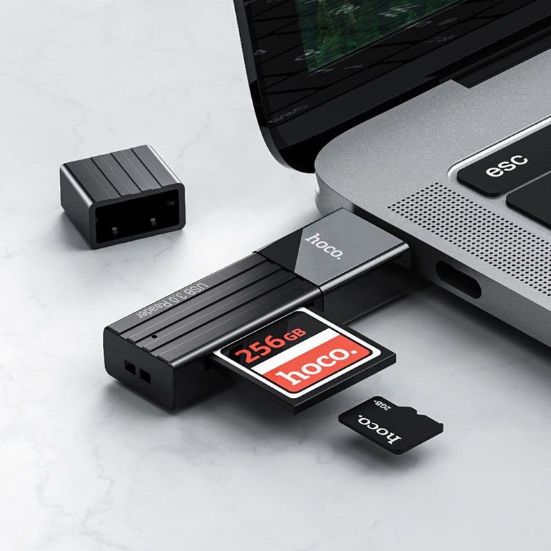 Lector de Tarjetas HOCO H20 Micro SD/TF/SD USB 3.0 5Gps 2TB-0