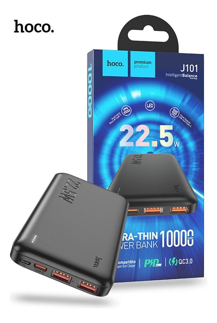 Bateria Ext. Powerbank 10000Mah 22.5W Ultra Delgada Hoco J101-0