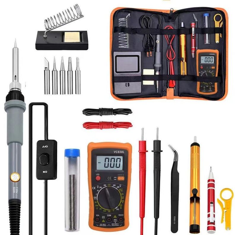 Kit Herramientas Electrónicas  Cautin Soldar Tester Pinzas-0