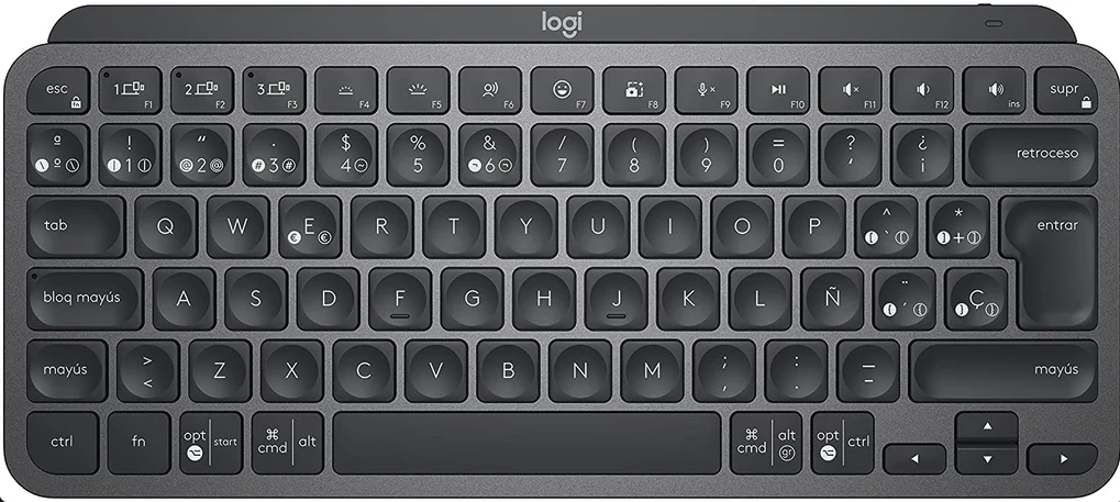 Teclado Logitech MX Keys mini Bluetooth Iluminado Negro