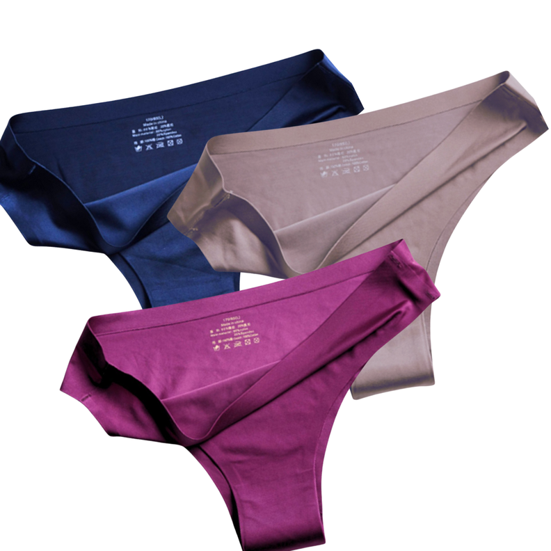 Pack 3 Calzones Mujer - Lycra Satinada sin costuras -0