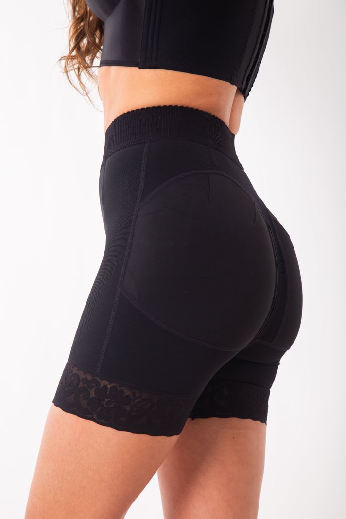 Short Faja Mujer Negro Levanta Glúteos-1