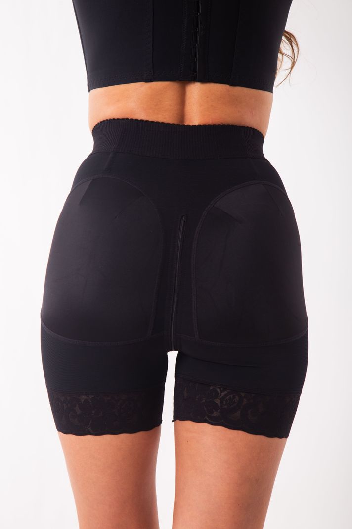 Short Faja Mujer Negro Levanta Glúteos-3
