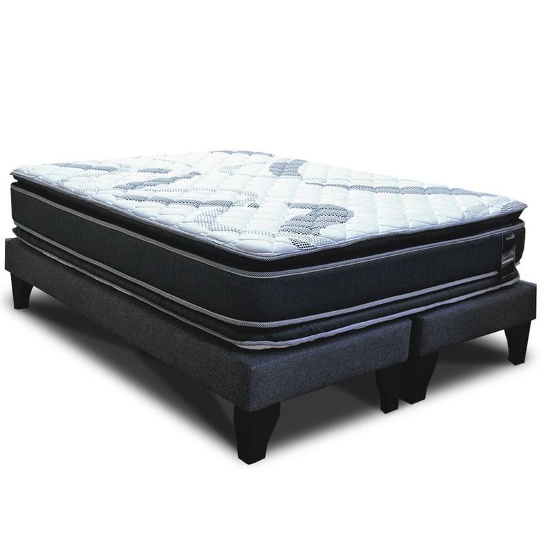 Cama Europea Sleepwell Pocket Dual Side 2 Plazas Box Negro