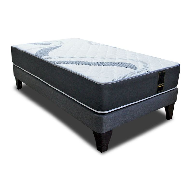 Cama Europea Sleepwell Pocket Luxory 1.5 Plaza Negro