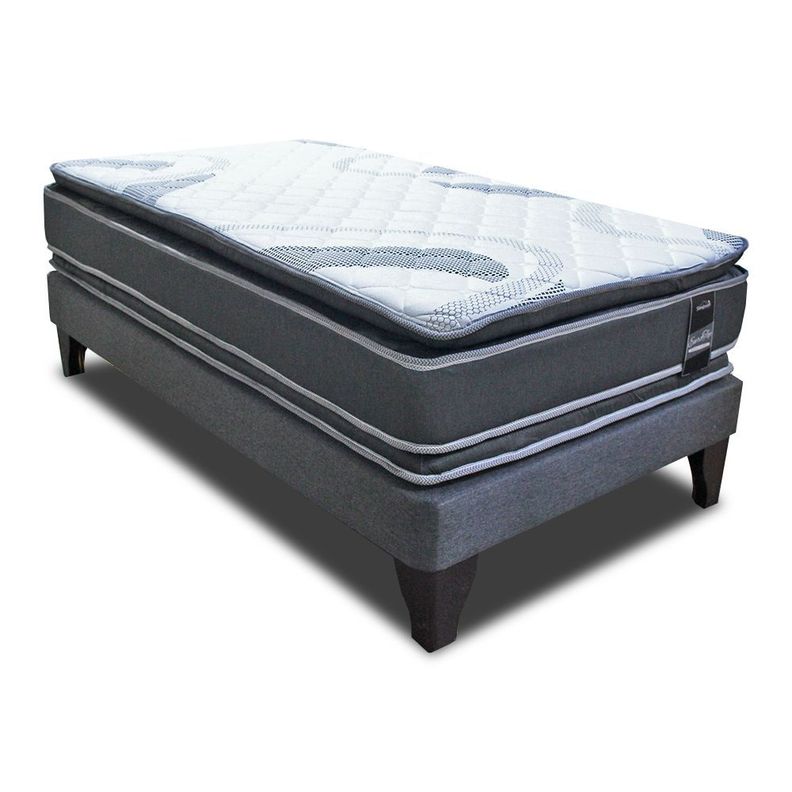 Cama Europea Sleepwell Pocket Dual Side 1.5 Plaza Negro