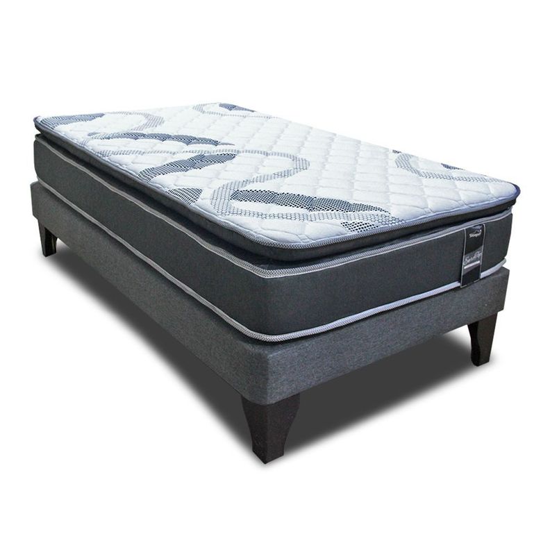 Cama Europea Sleepwell Pocket One Side 1.5 Plaza Negro