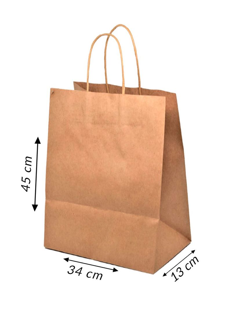 Pack 25 Bolsas Ecológica Papel Kraft 45 x 34 x 13 cm-1
