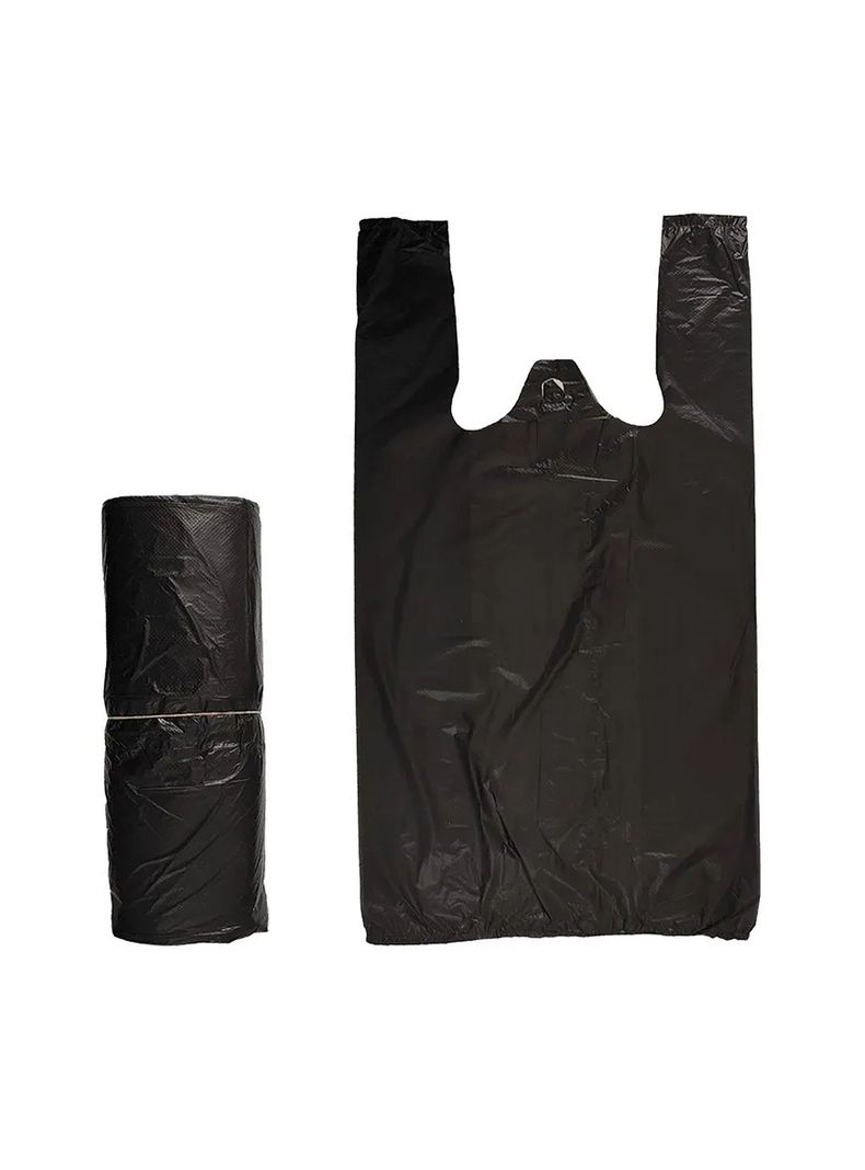 Bolsas de Basura Tipo Camisetas Negro 60x70 100 Unidades-2