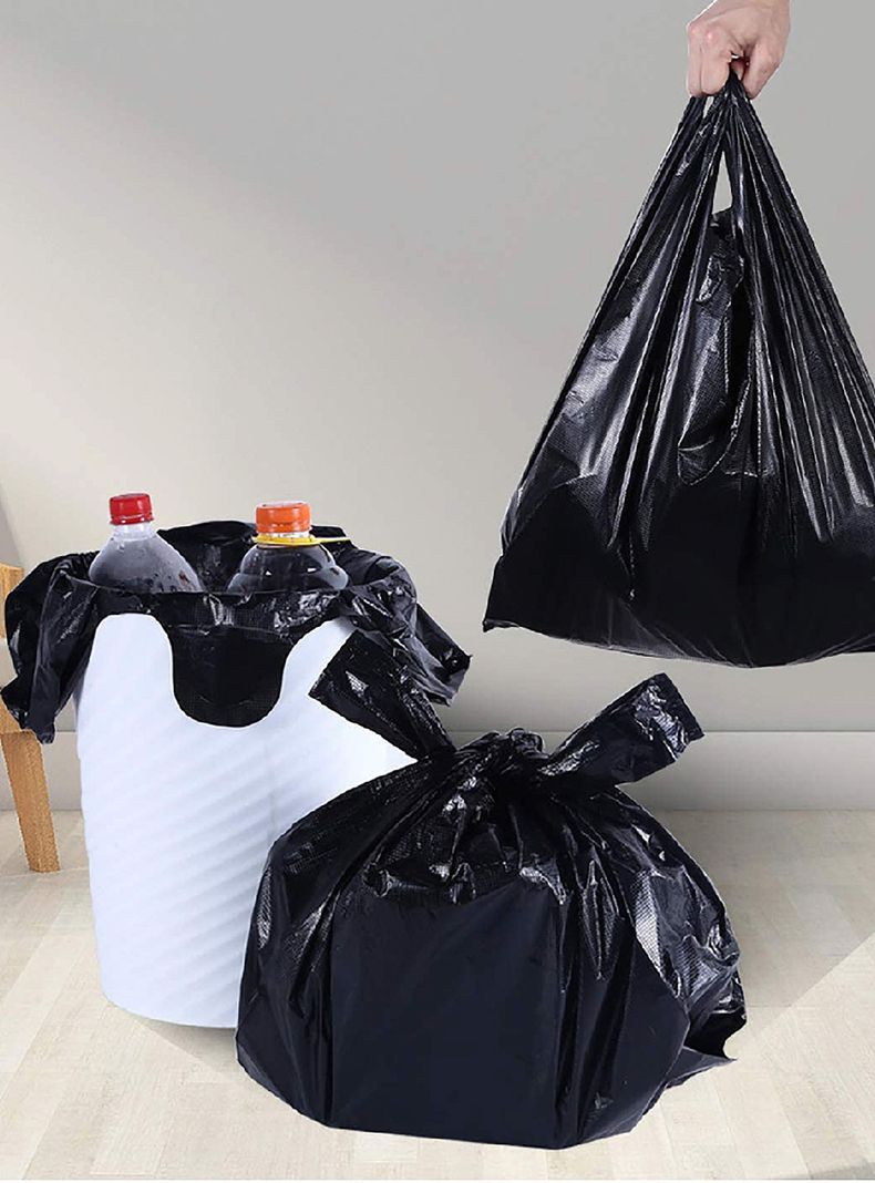 Bolsas de Basura Tipo Camisetas Negro 60x70 100 Unidades-5