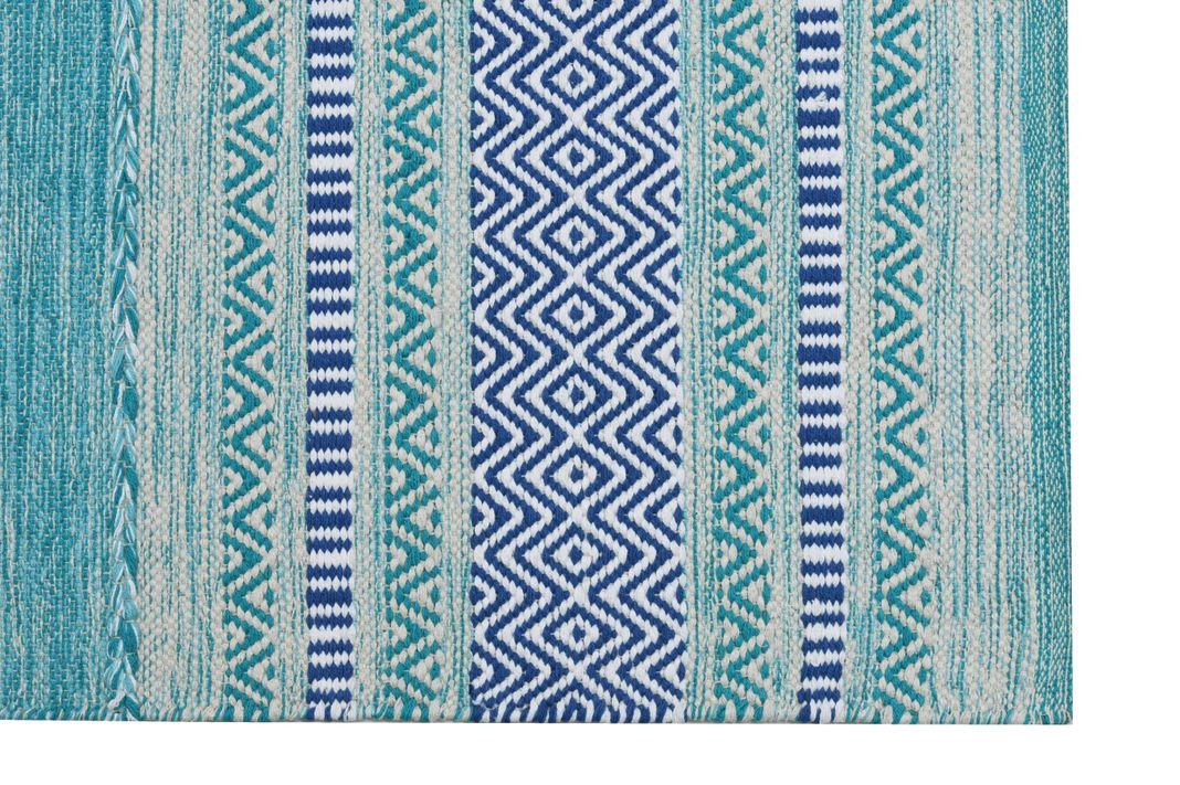 Alfombra Deco Kilim Turquesa Vintage 1,2x1,8 mts M