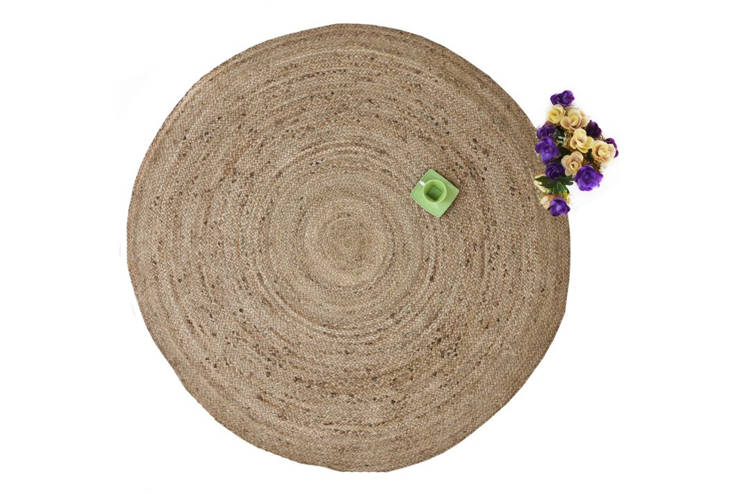 Alfombra Deco Yute Redonda Natural Moderno Natural1,2x1,2 mts Diseno 10 M