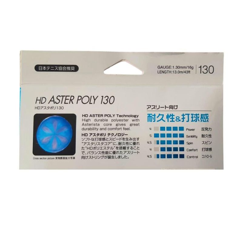 Cuerda Raqueta de Tenis Toalson Aster Poly 1,30 set 12m-1