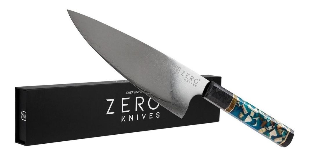 Cuchillo Acero Damasco 8,0'' - Zero Knives - Blend Mammoth-0