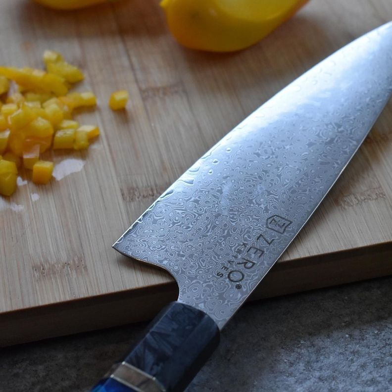 Cuchillo Acero Damasco 8,0'' - Zero Knives - Blend Mammoth-5