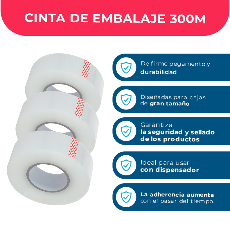 Cinta De Embalaje Transparente 48mm*300m*50mic - 1 Unidad-2