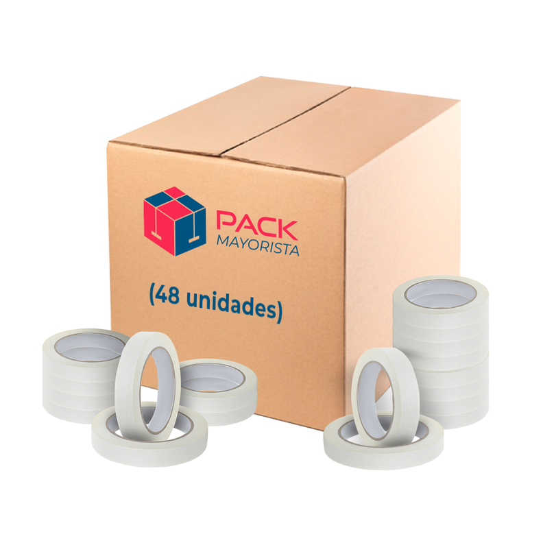 Cinta Papel Masking Tape 18mm*40m - Pack Mayorista - 48 Uds-0