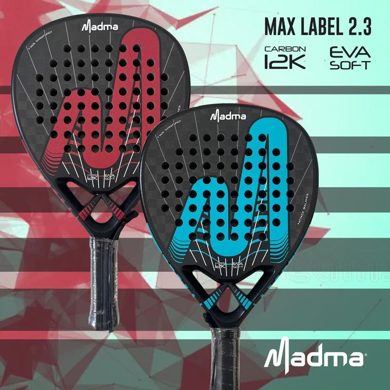 Pala de Padel Madma Max Lable 12K Carbon Rojo-2
