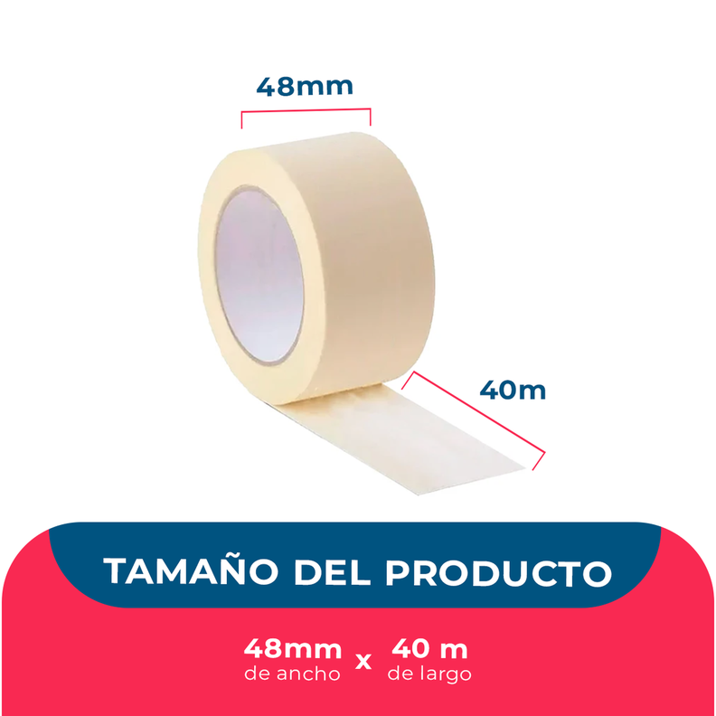 Cinta Papel Masking Tape 48mm*40m - Pack Mayorista - 12 Uds-2