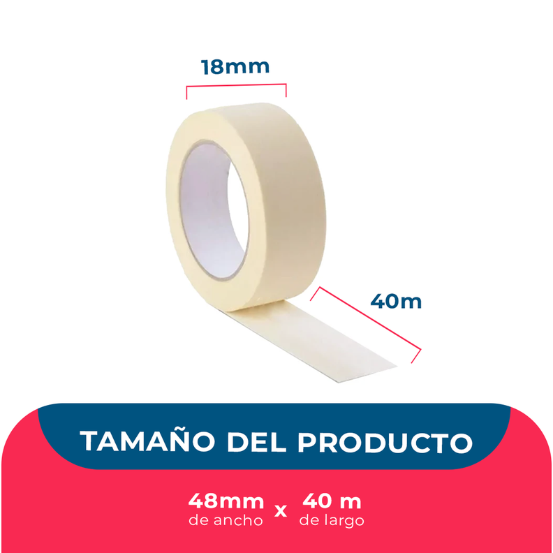 Cinta Papel Masking Tape 18mm*40m - Pack Mayorista - 8 Uds-1