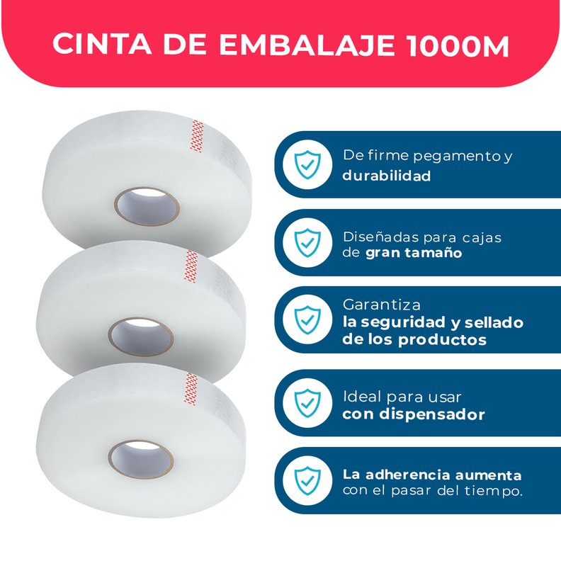 Cinta De Embalaje Transparente 48mm*1000m*50mic - 1 Unidad-2