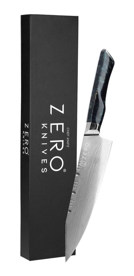 Cuchillo Acero Damasco 8,0'' - Zero Knives - Chef Kiritsuke-2