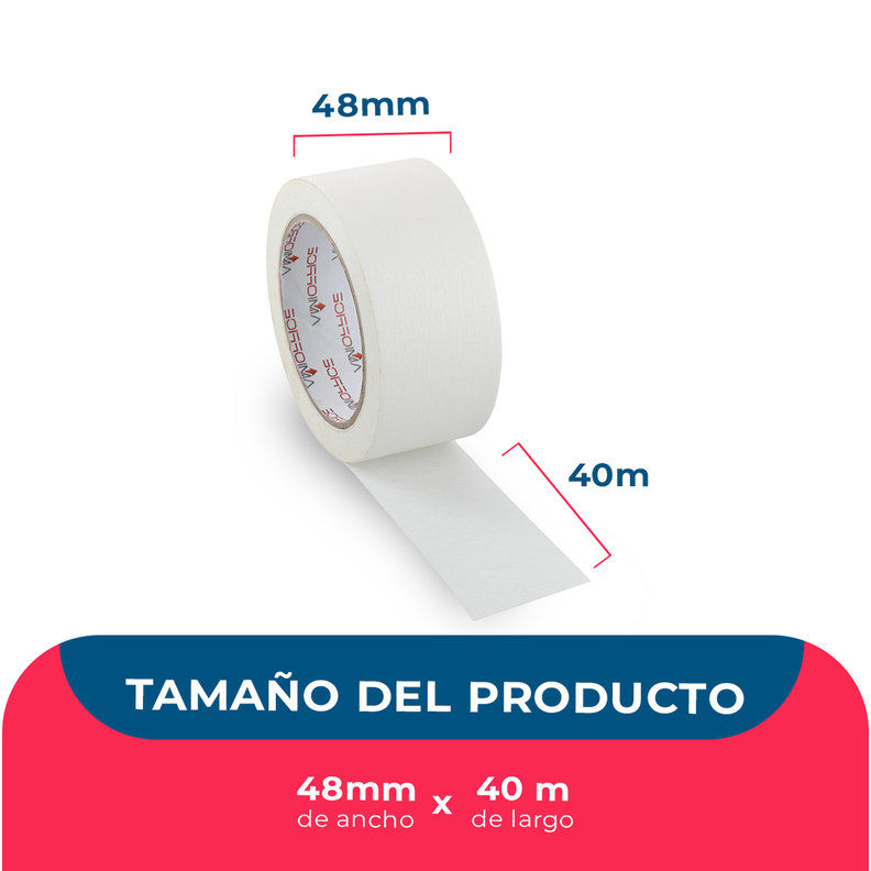 Cinta Papel Masking Tape 48mm*40m - Amioffice - 12 Uds-2