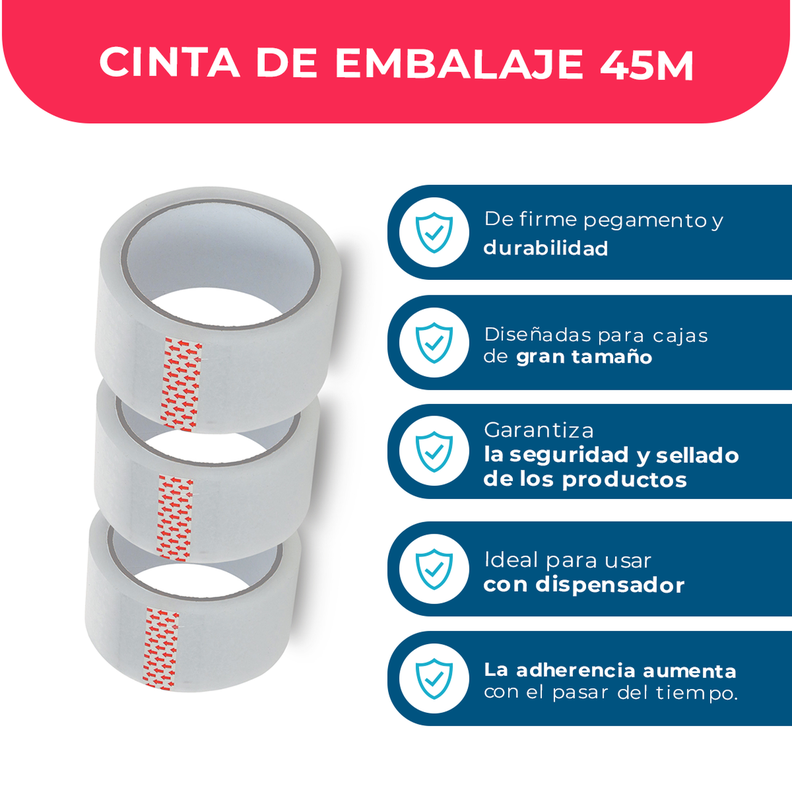 Cinta De Embalaje Transparente 48mm*45m*50mic - 1 Unidad-2