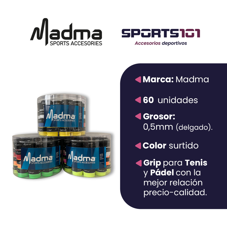 Caramelera Overgrip Madma Grips Lisos 60 unidades-1