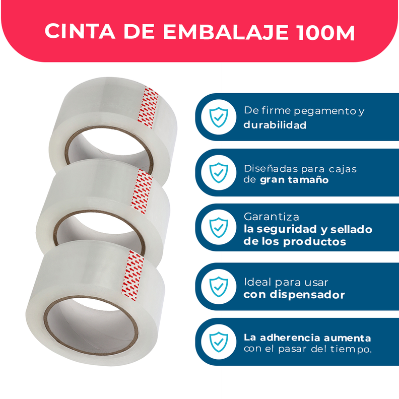 Cinta De Embalaje Transparente 48mm*100m*50mic - 1 Unidad-1