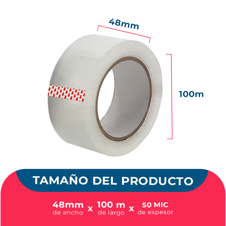 Cinta De Embalaje Transparente 48mm*100m*50mic - 1 Unidad-2