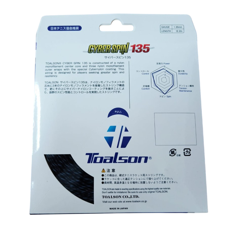 Cuerda Raqueta de Tenis Toalson Cyber Spin 1,35 rollo 200m-1