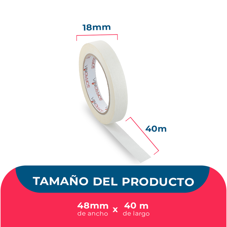 Cinta Papel Masking Tape 18mm*40m - Amioffice - 8 Uds-2