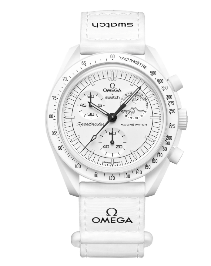 OMEGA MoonSwatch ホワイト スヌーピー Reloj Omega X Swatch Mission To The Moonphase Snoopy Moon Full