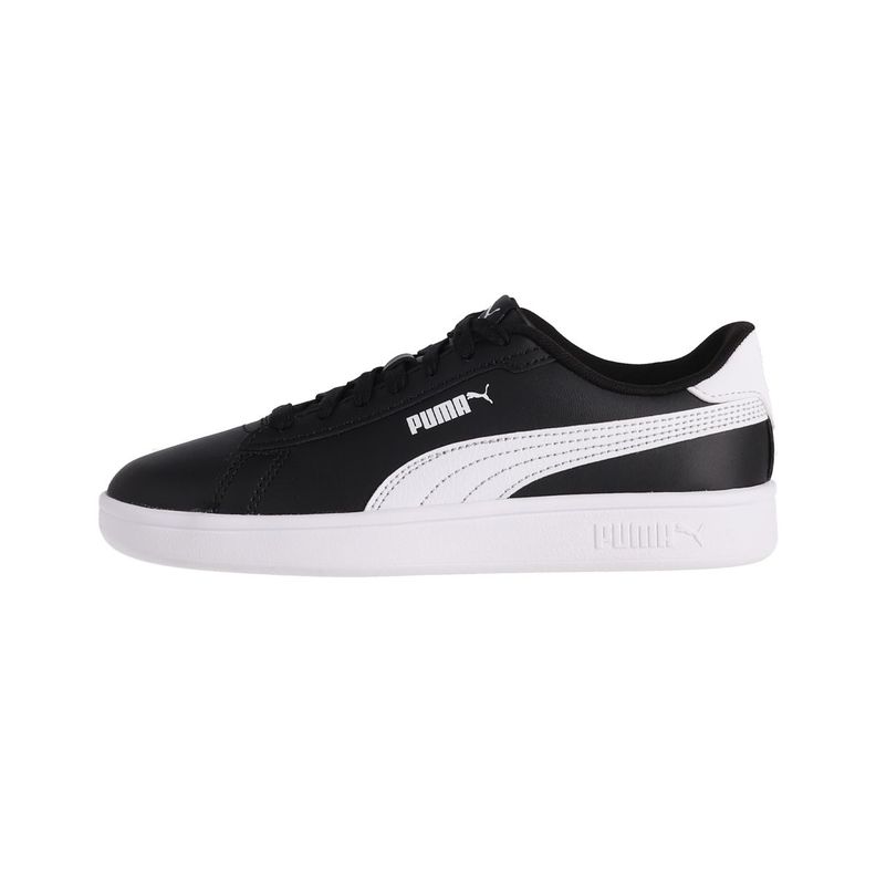 Zapatilla Puma Smash 3.0 Leather Joven Negras/Blancas-0