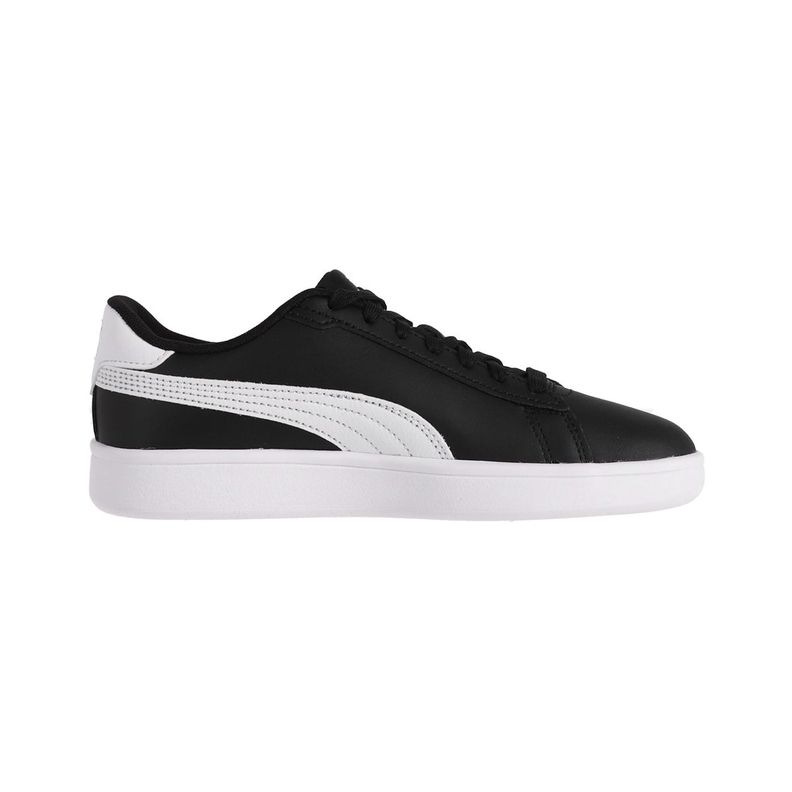 Zapatilla Puma Smash 3.0 Leather Joven Negras/Blancas-1