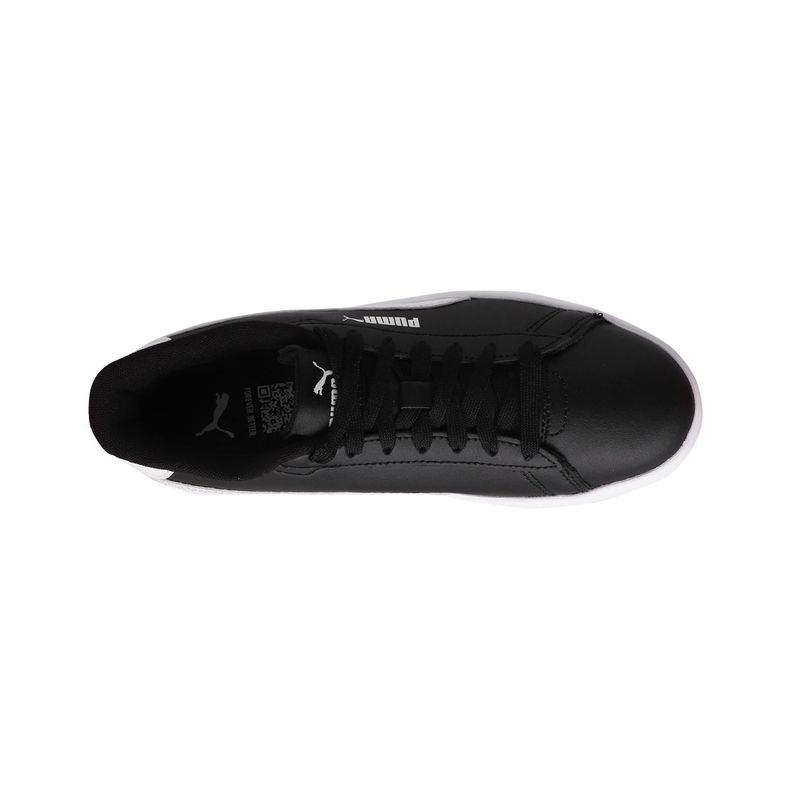 Zapatilla Puma Smash 3.0 Leather Joven Negras/Blancas-4