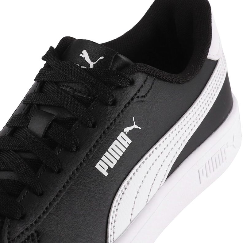 Zapatilla Puma Smash 3.0 Leather Joven Negras/Blancas-5