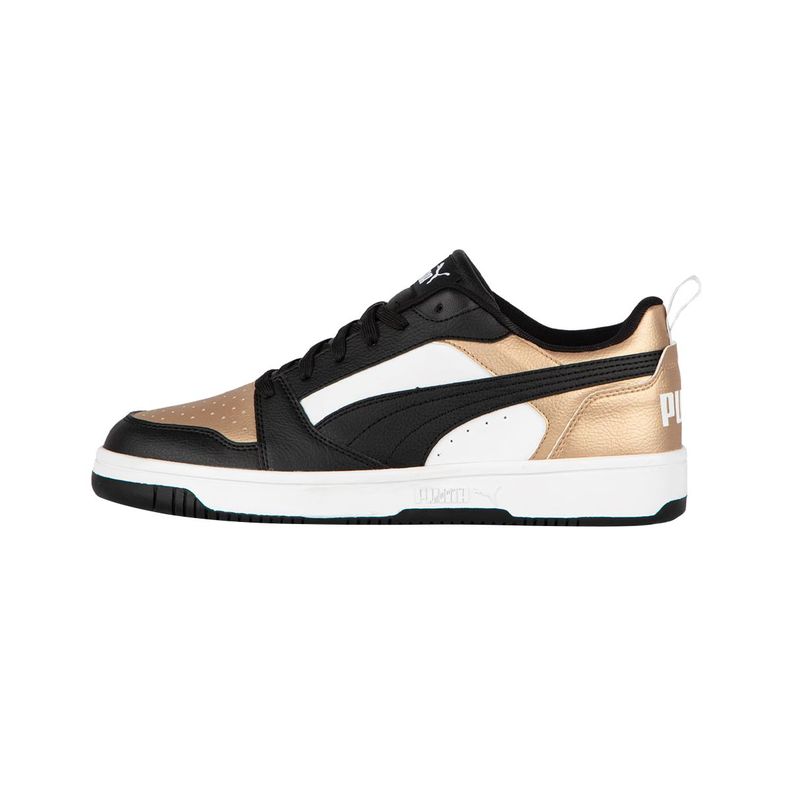 Zapatillas Urbanas Puma Rebound v6 Low Mujer Negras/Doradas-0