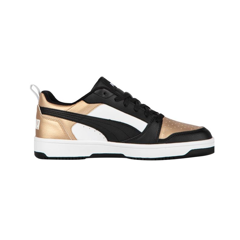 Zapatillas Urbanas Puma Rebound v6 Low Mujer Negras/Doradas-1