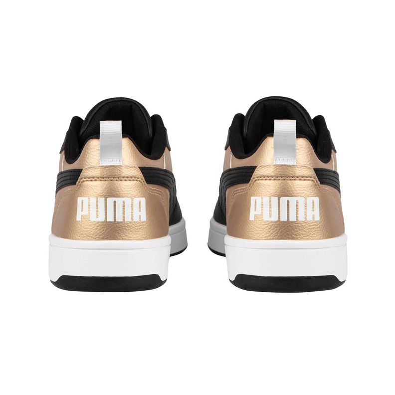 Zapatillas Urbanas Puma Rebound v6 Low Mujer Negras/Doradas-3